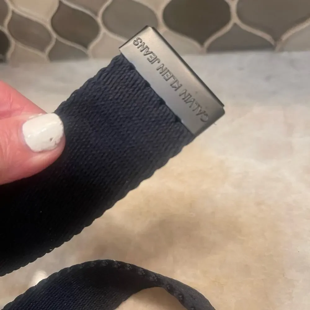 Mens Calvin Klein Jeans Navy Blue Canvas Belt W32